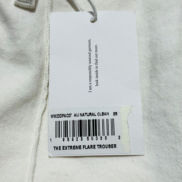 FRAME The Extreme Trouser Women's 26 Natural Clean Denim Flare Leg Jeans NWT - Picture 11 of 11